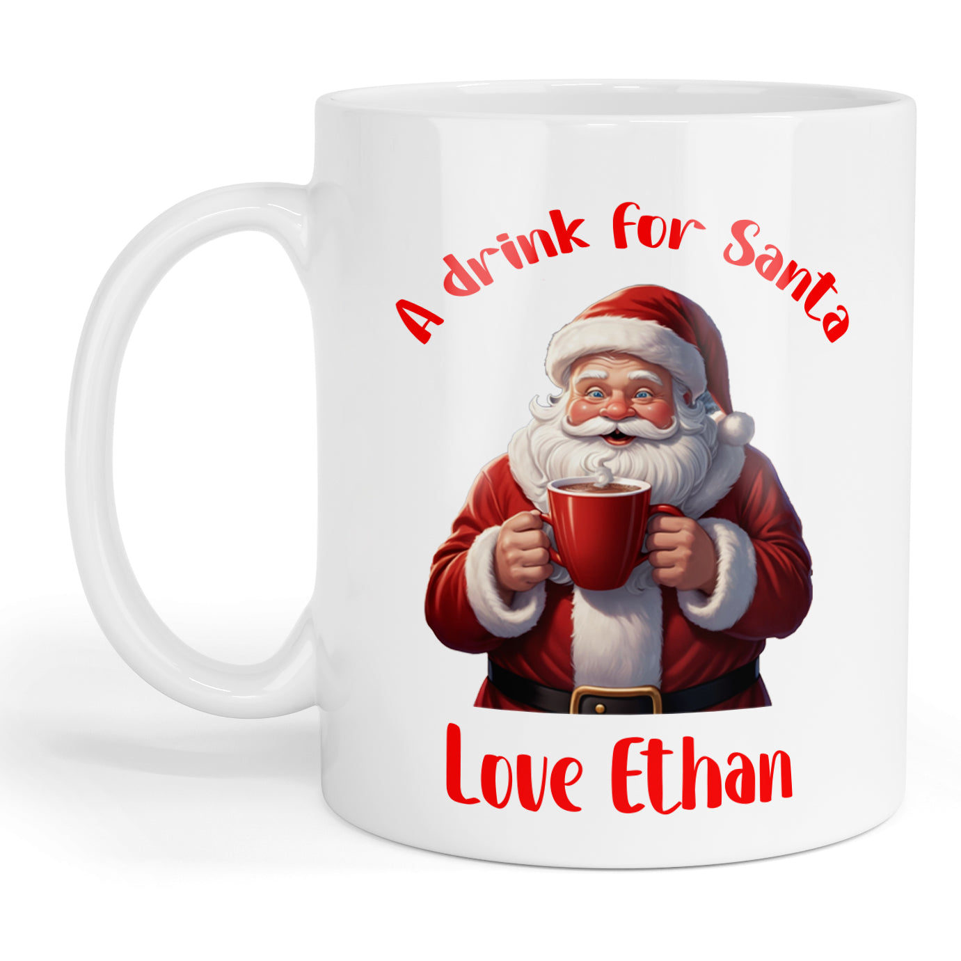 Personalised A drink for santa mug, add any name