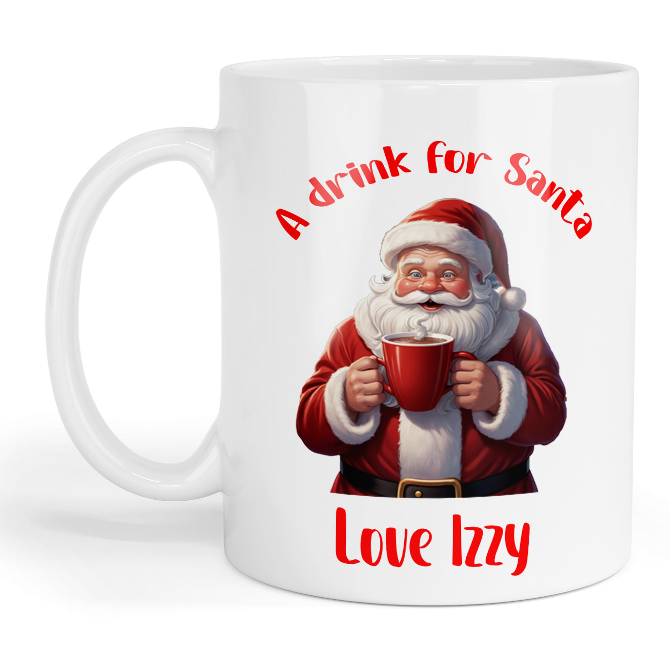 Personalised A drink for santa mug, add any name