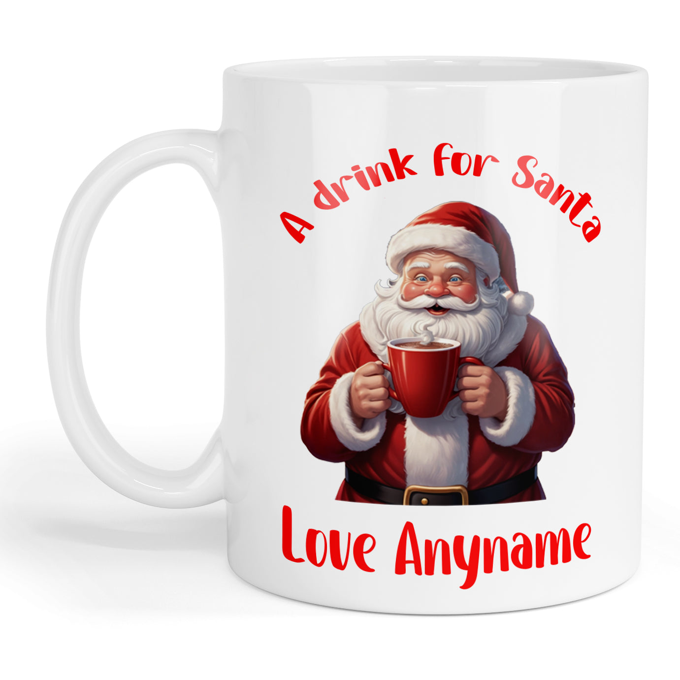Personalised A drink for santa mug, add any name
