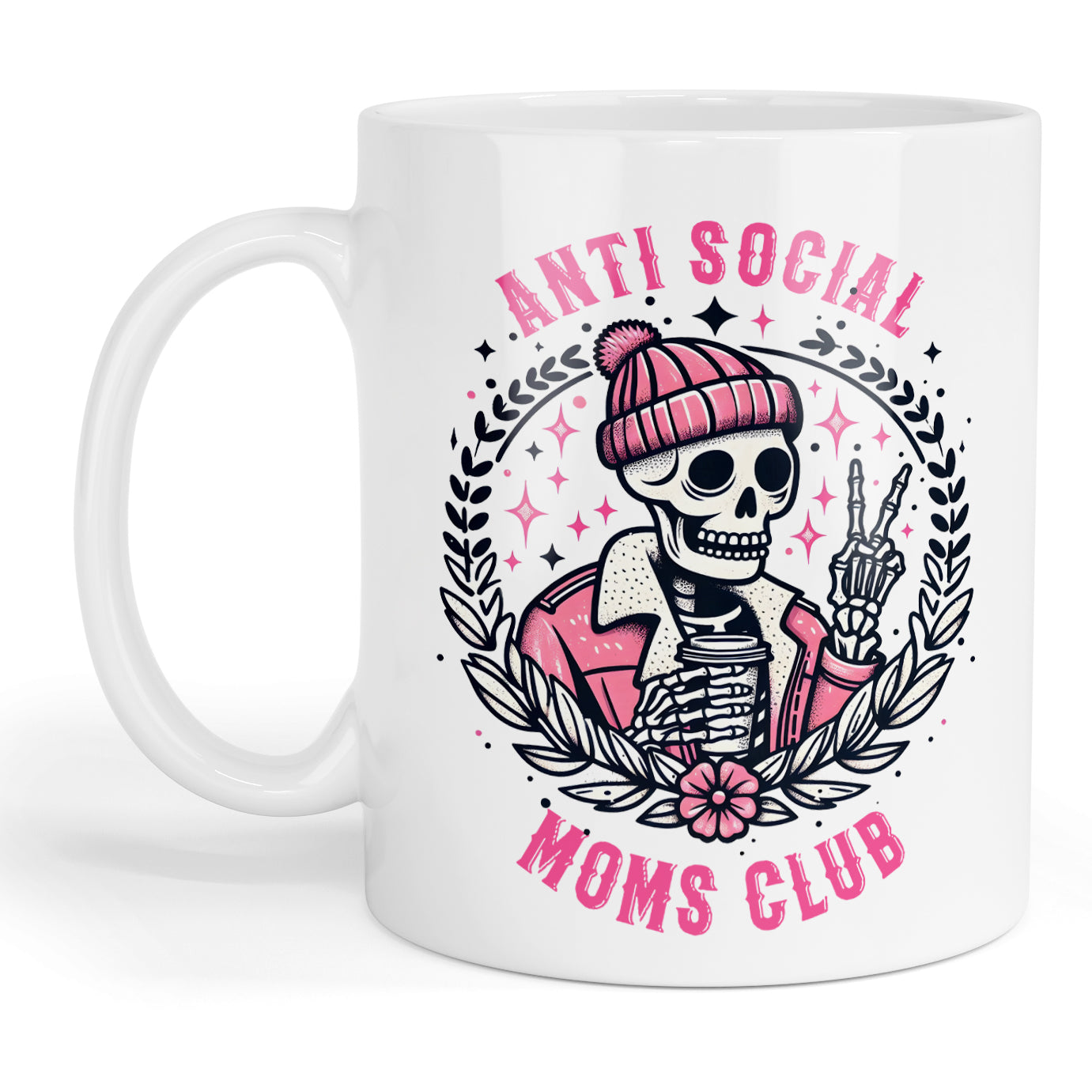 Anti social moms club mug