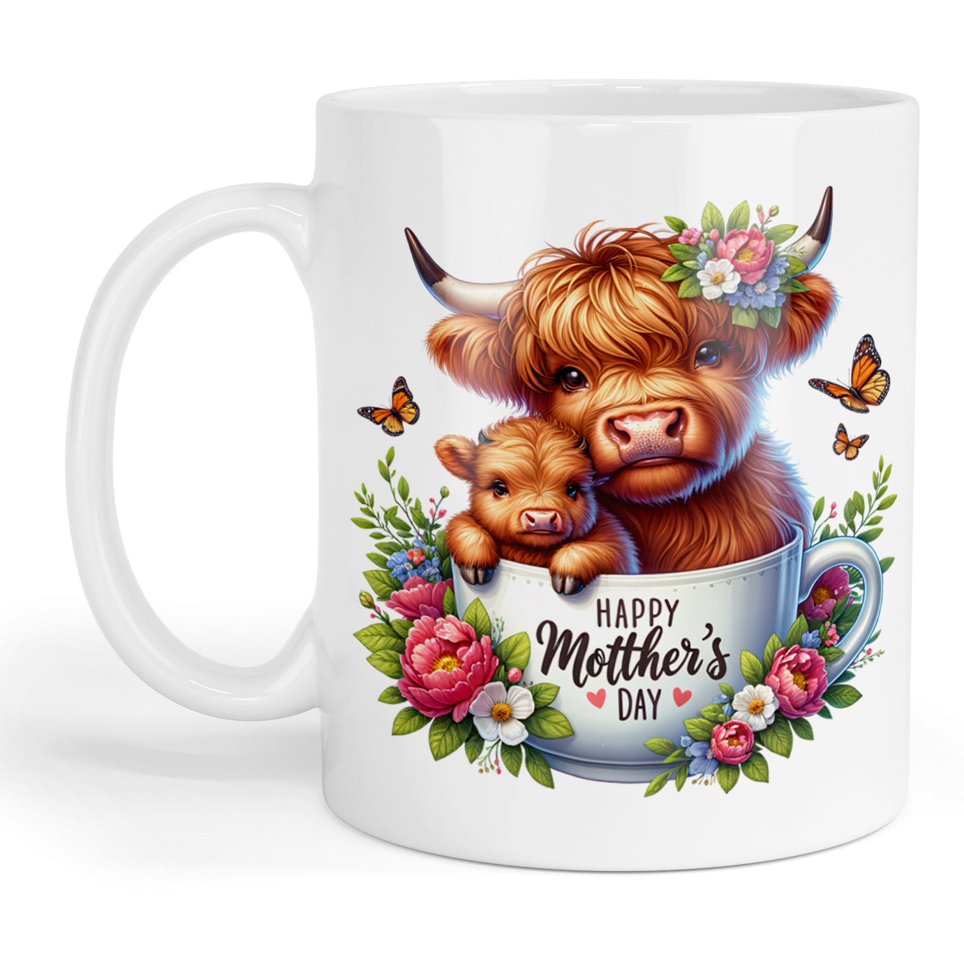 Highland cow happy mother's day mug