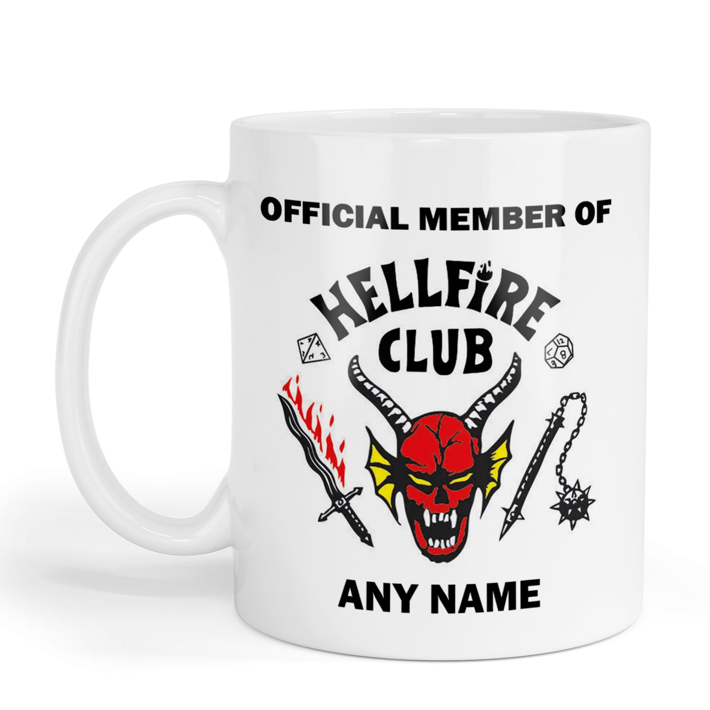 Personalised Stranger Things Hellfire Club Inspired Mug.