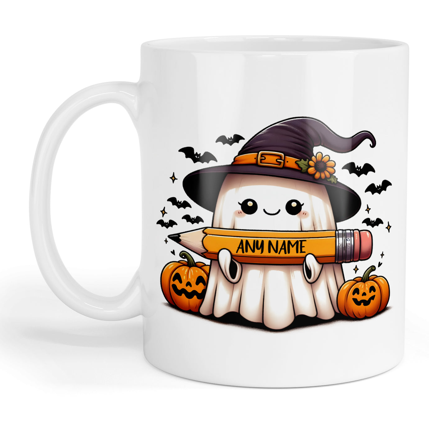 Cute personalised ghost pencil mug