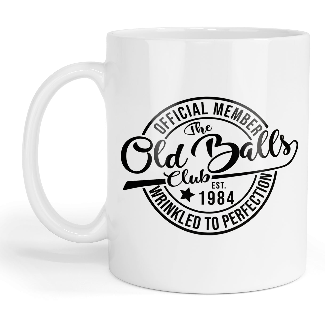 The old balls club est 1984 mug