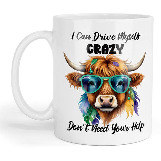 I drive myself crazy I don't need your help mug