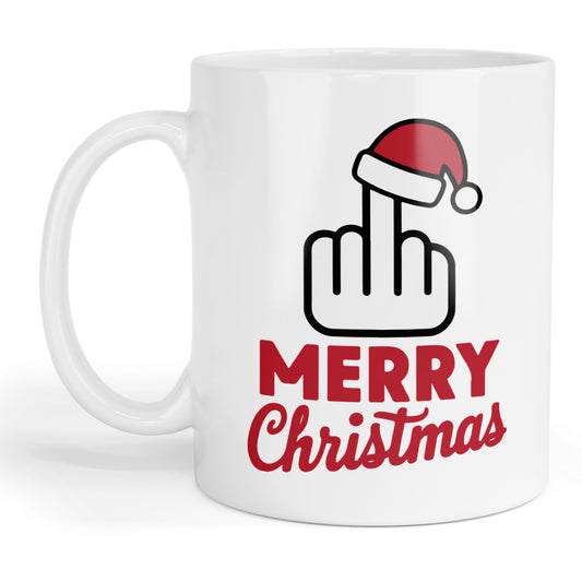 Merry Christmas middle finger mug