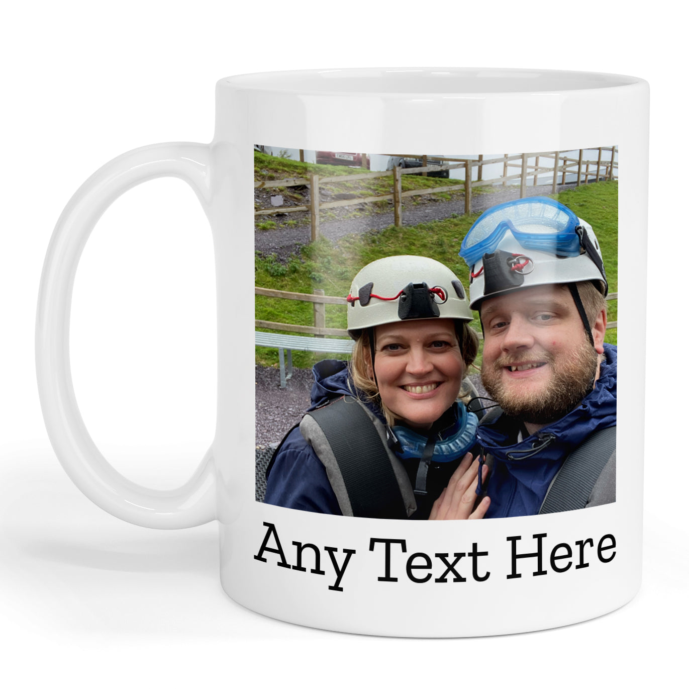 Personalised mug image with text underneath