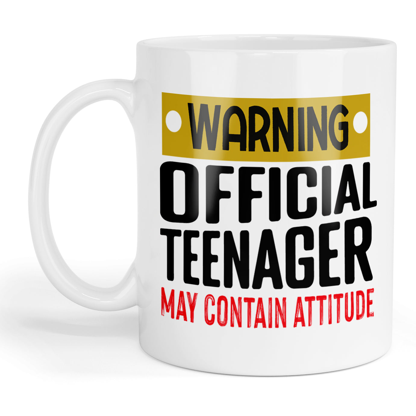 Warning official teenager may contain attitude mug